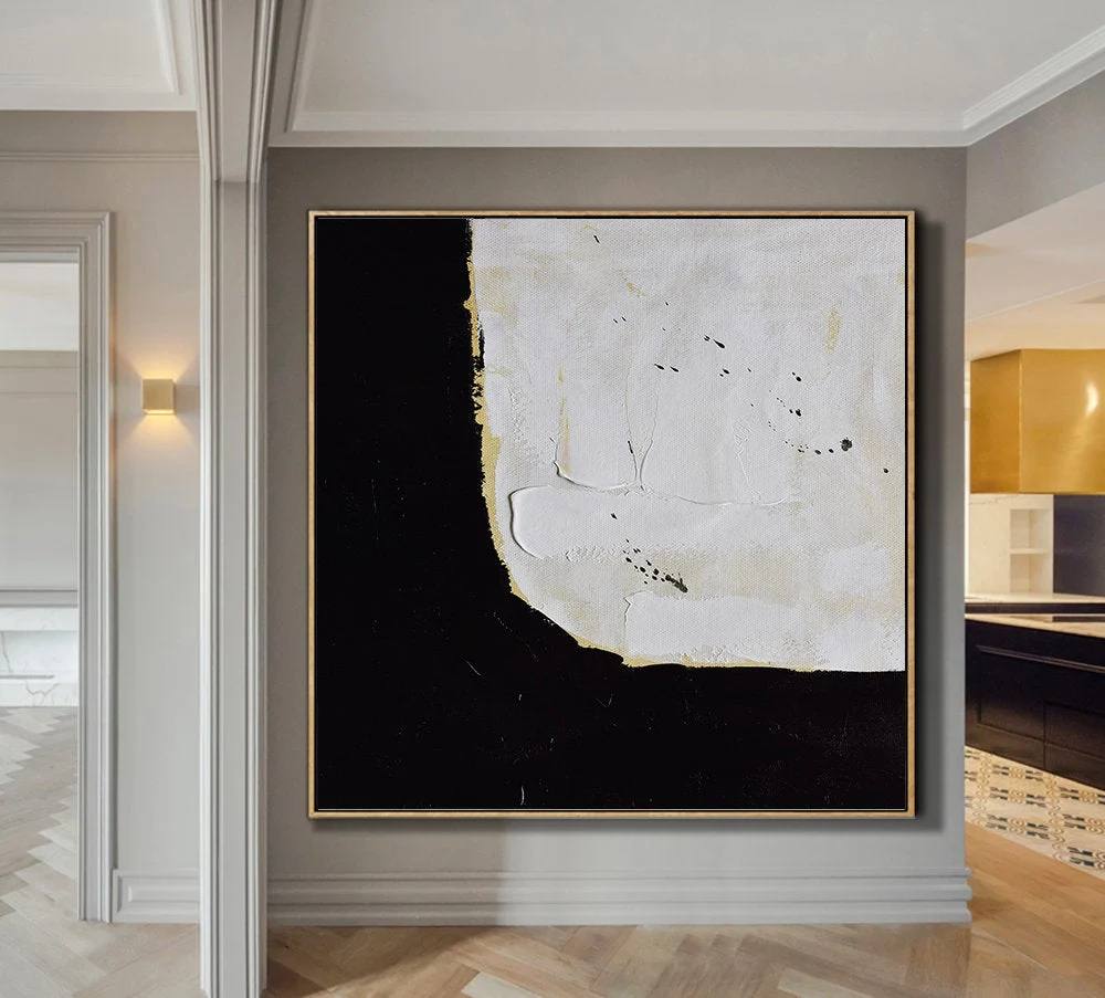 White_Black_Abstract_Textured_Painting_Canvas_Wall_Art_94SAG wall art